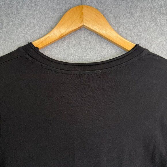 Michelle by Comune Medium Black Blouse‎ Pearl Button Long Sleeve Top Classic - Picture 8 of 13